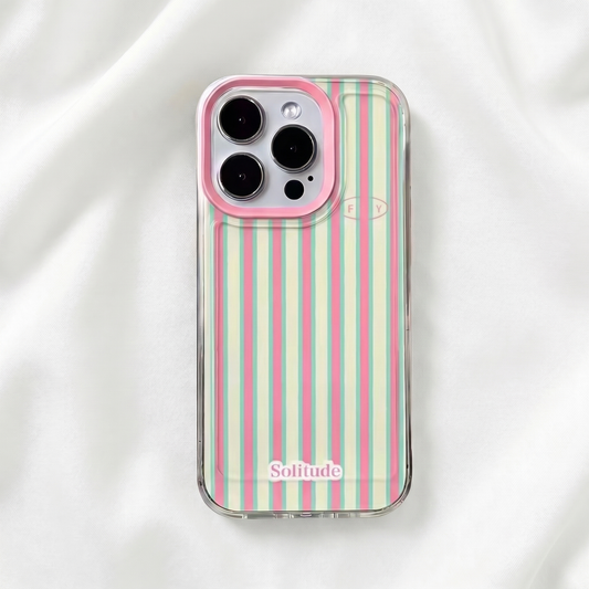 Solitude Handyhülle mit Streifen in Rosa, Vanille und Mint für iPhone