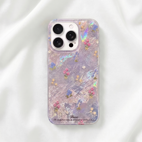 Flower Handyhülle mit Perlmuttschimmer und Blumenmotiven für iPhone